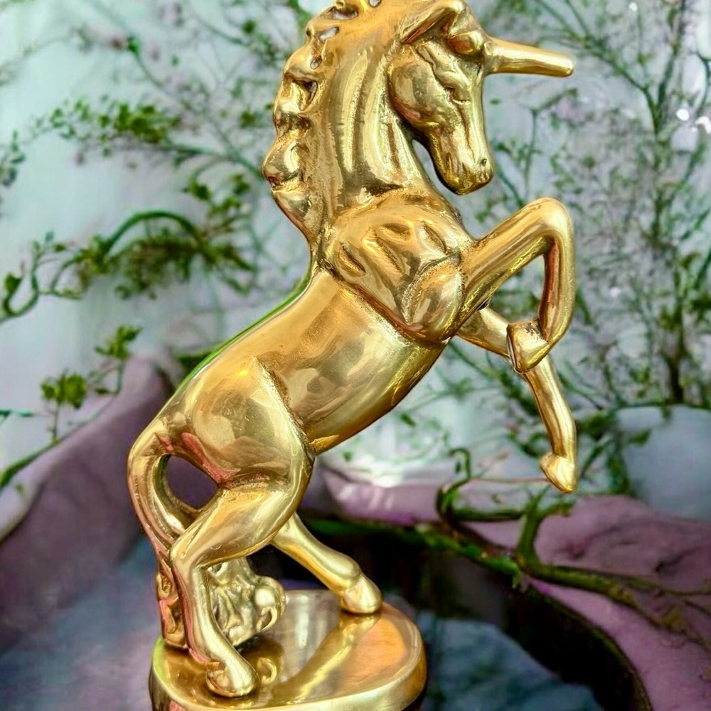 Elegant Brass Unicorn (8”)